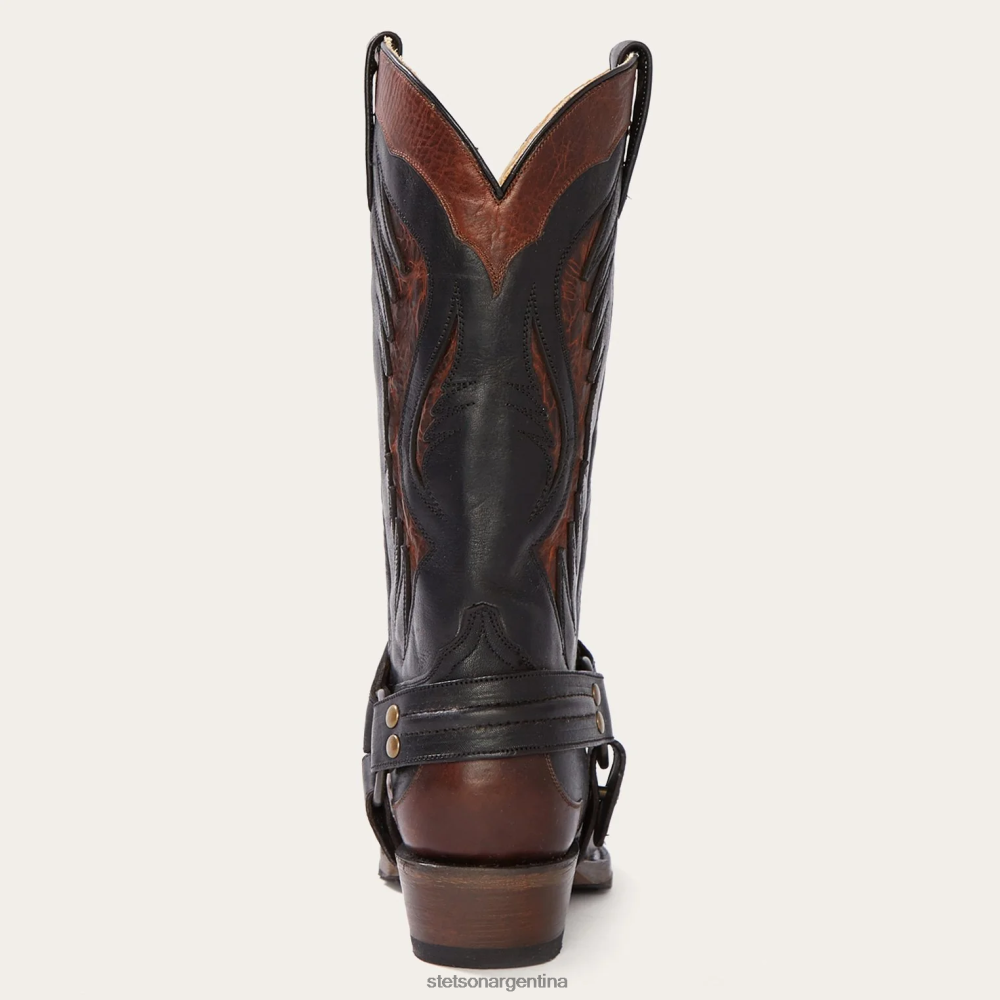 Stetson Bota vaquera de cuero engrasado Outlaw Biker marrón hombres calzado P242PH238