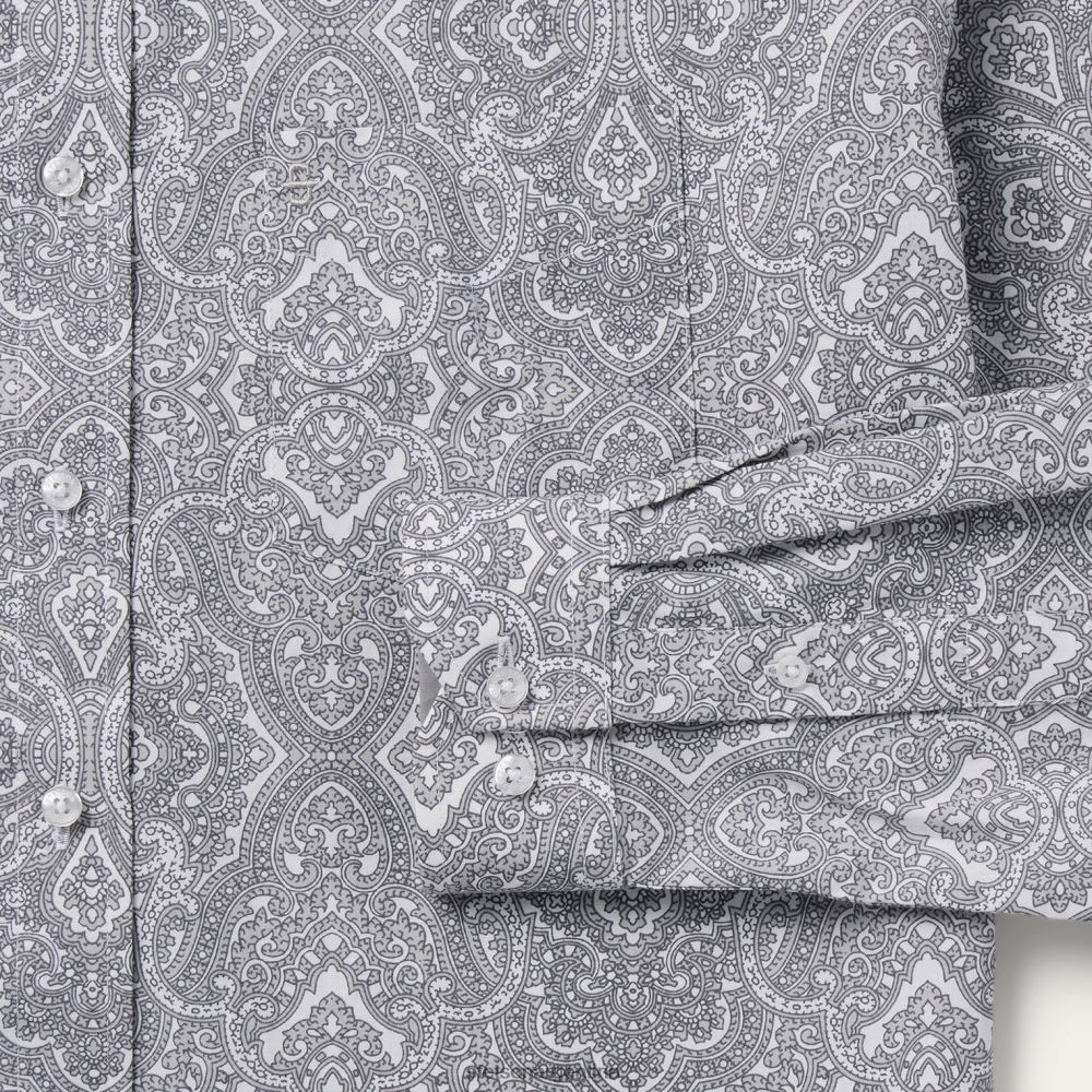 Stetson camisa Highland con botones en la parte delantera gris hombres vestir P242PH354