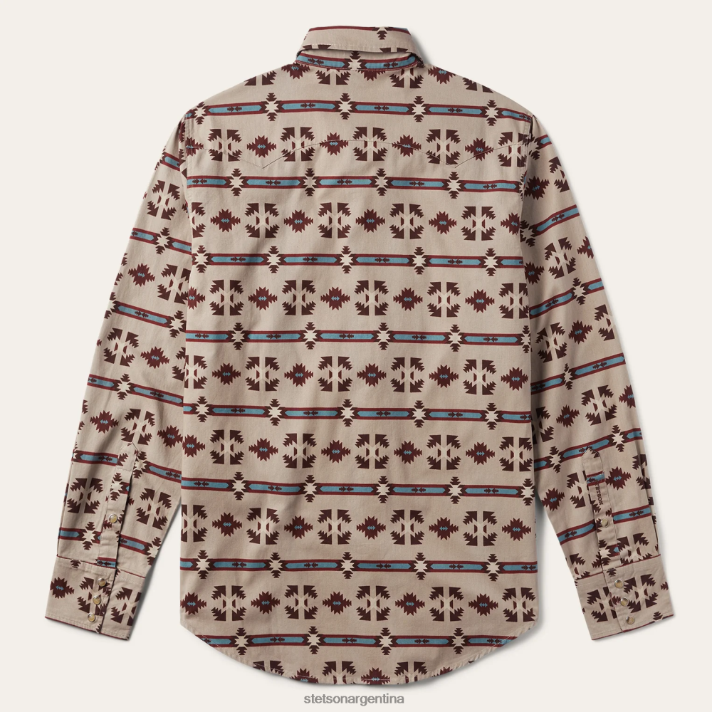 Stetson camisa a rayas gauchas marrón hombres vestir P242PH334