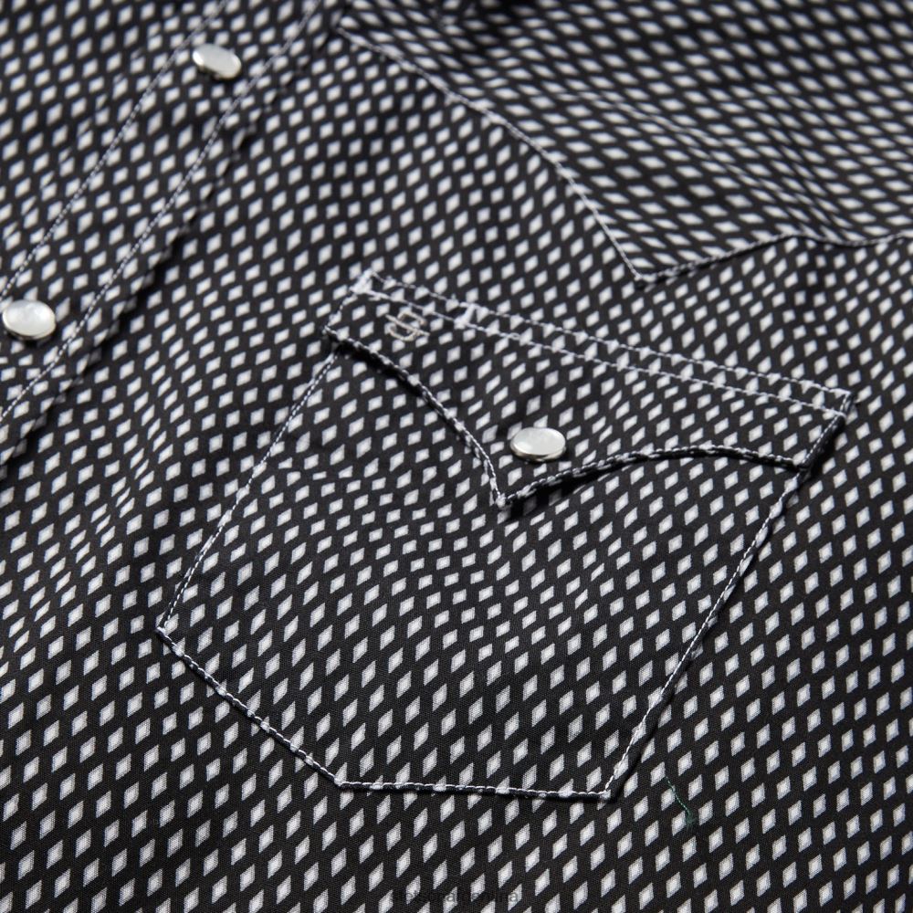 Stetson camisa de diamantes negro hombres vestir P242PH335