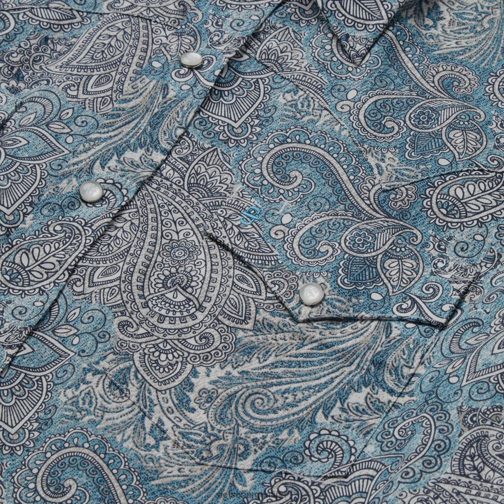 Stetson camisa estilo paisley occidental verde hombres vestir P242PH358