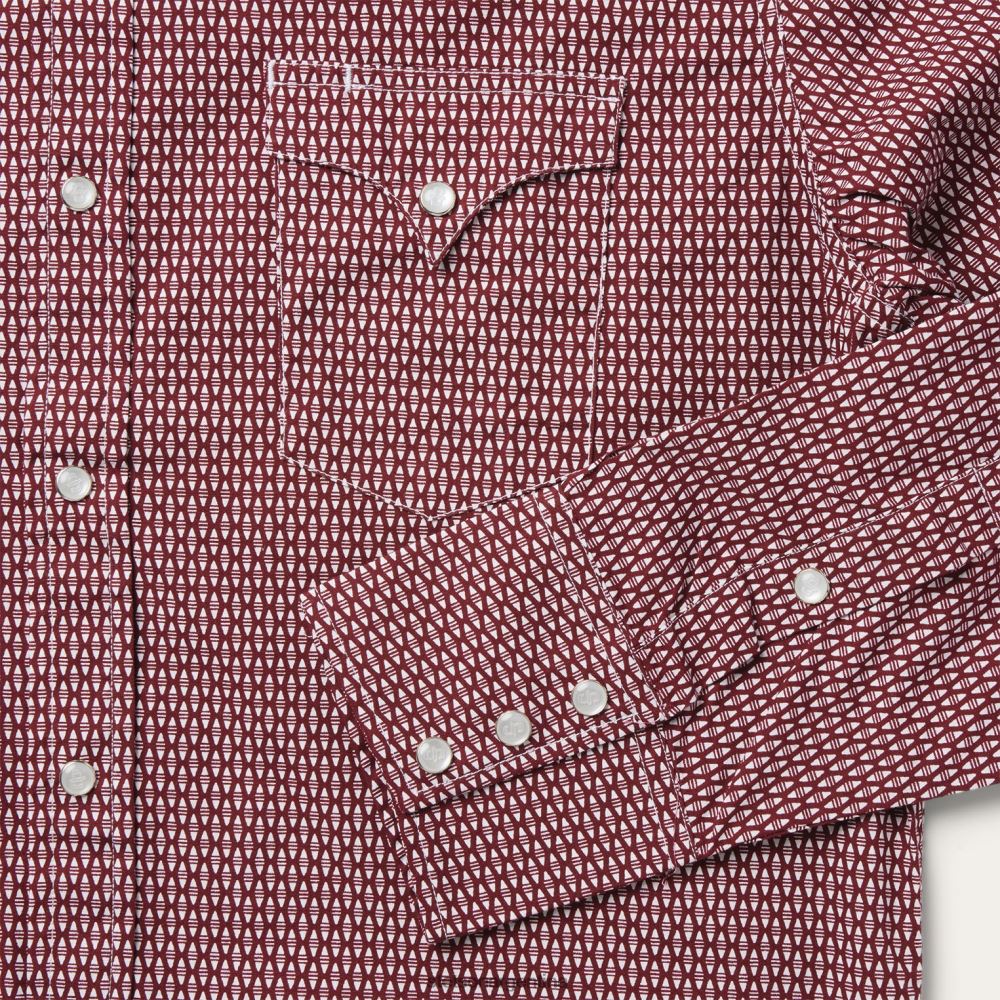 Stetson camisa estilo western con estampado de rombos rotos rojo hombres vestir P242PH310