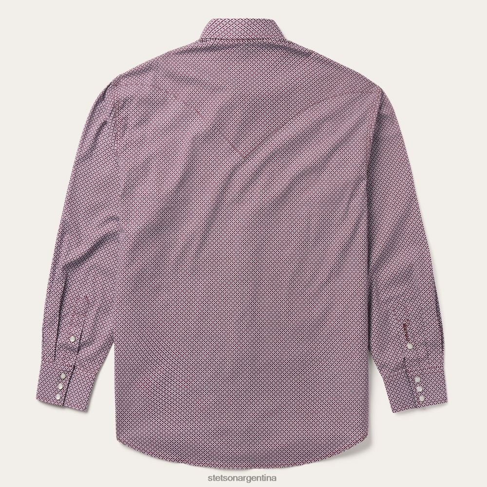 Stetson camisa estilo western con estampado geográfico de cuatro puntos azul hombres vestir P242PH372