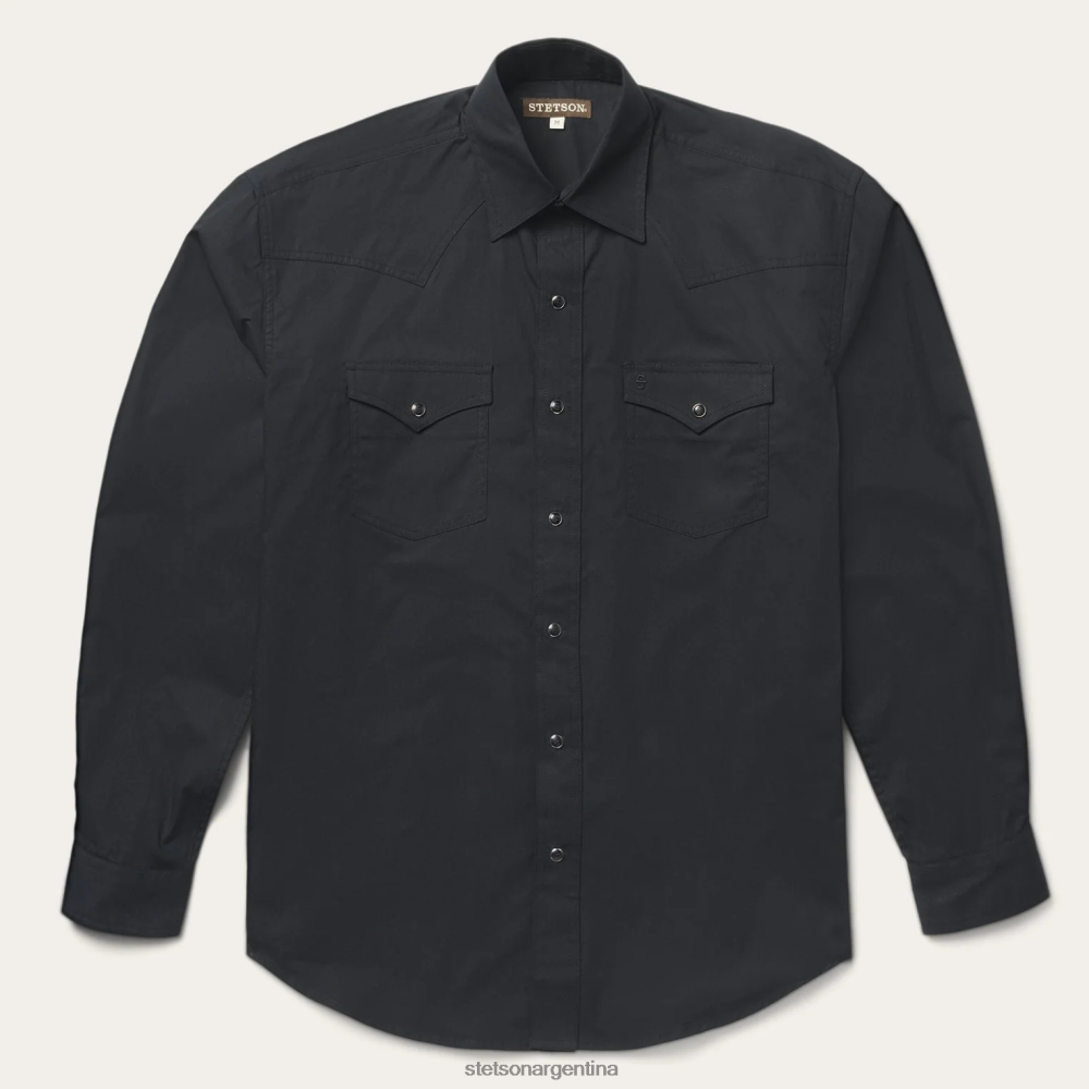 Stetson camisa occidental clásica negro hombres vestir P242PH299