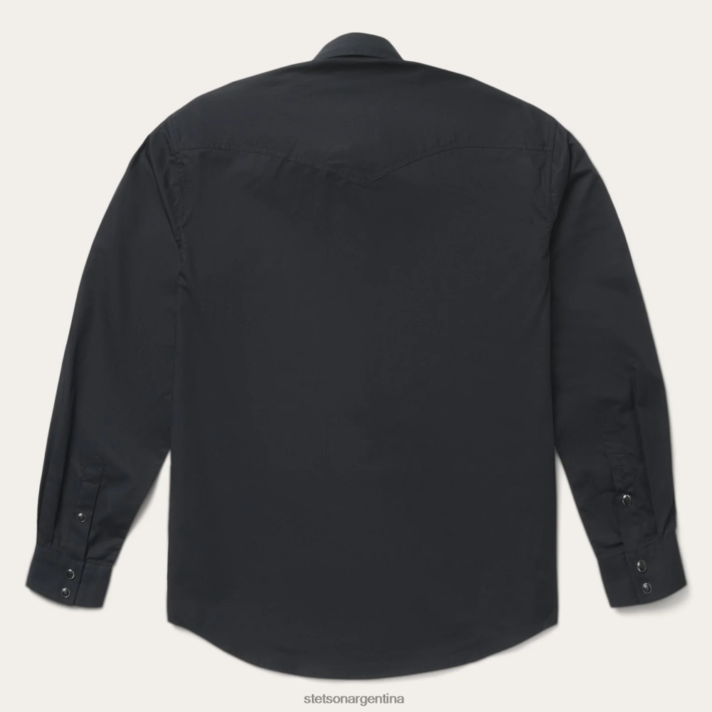 Stetson camisa occidental clásica negro hombres vestir P242PH299