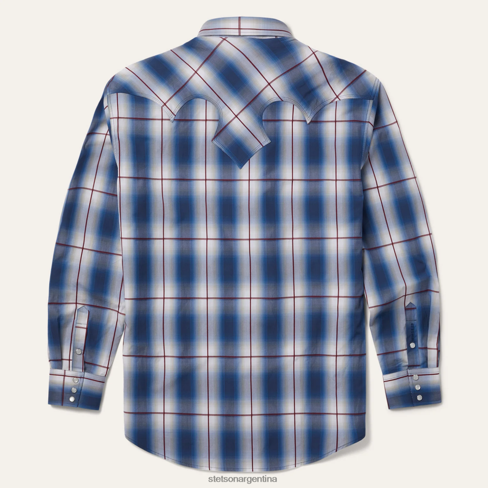 Stetson camisa occidental ombre azul hombres vestir P242PH359