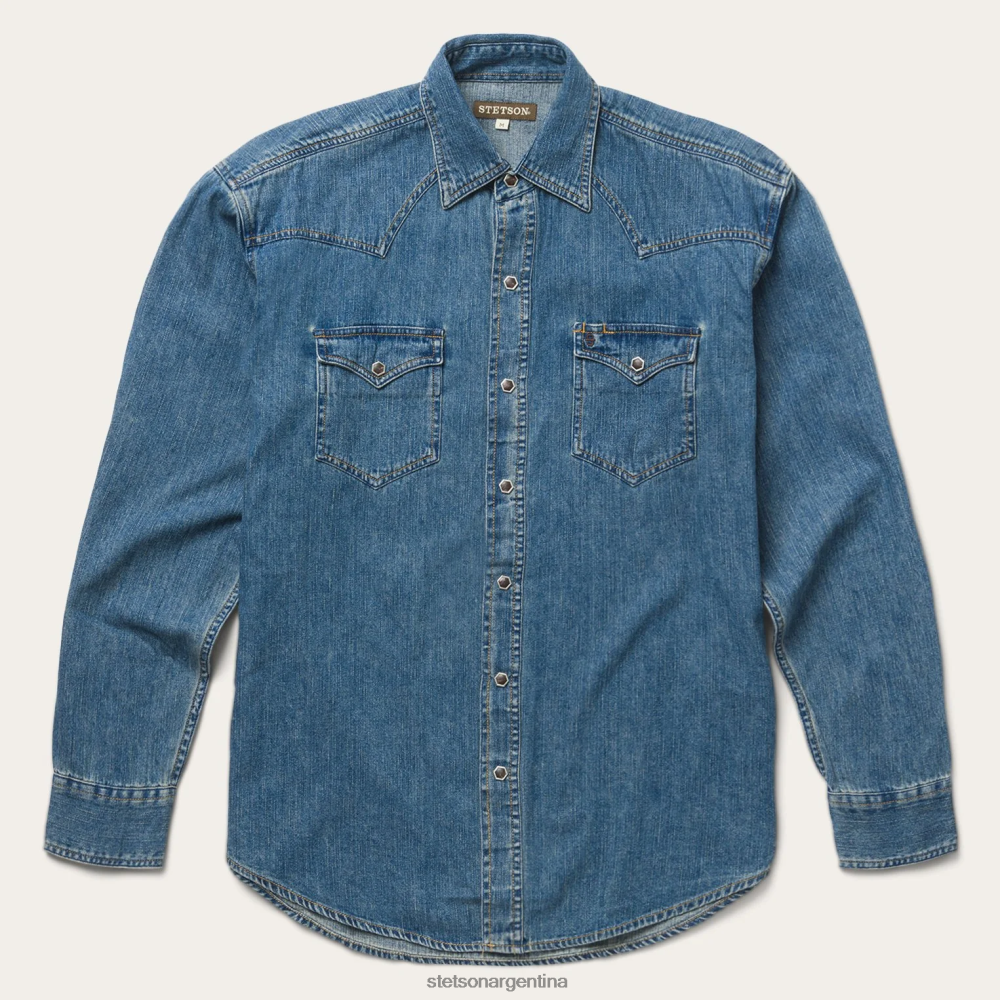 Stetson camisa vaquera clásica azul hombres vestir P242PH347