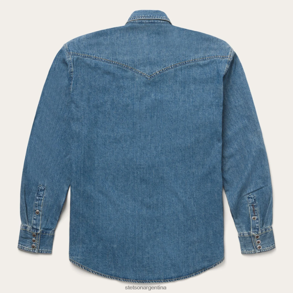 Stetson camisa vaquera clásica azul hombres vestir P242PH347