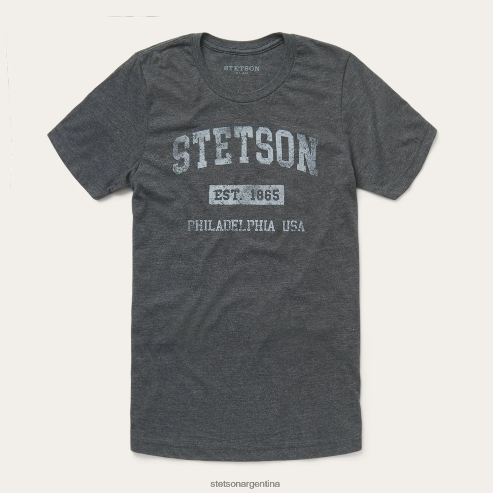 Stetson camiseta gráfica 1865 gris hombres vestir P242PH367