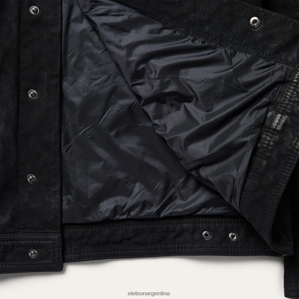 Stetson chaqueta vaquera de cuero negro hombres vestir P242PH412