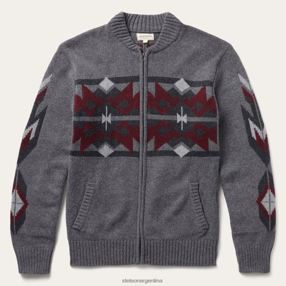 Stetson cárdigan azteca gris hombres vestir P242PH396