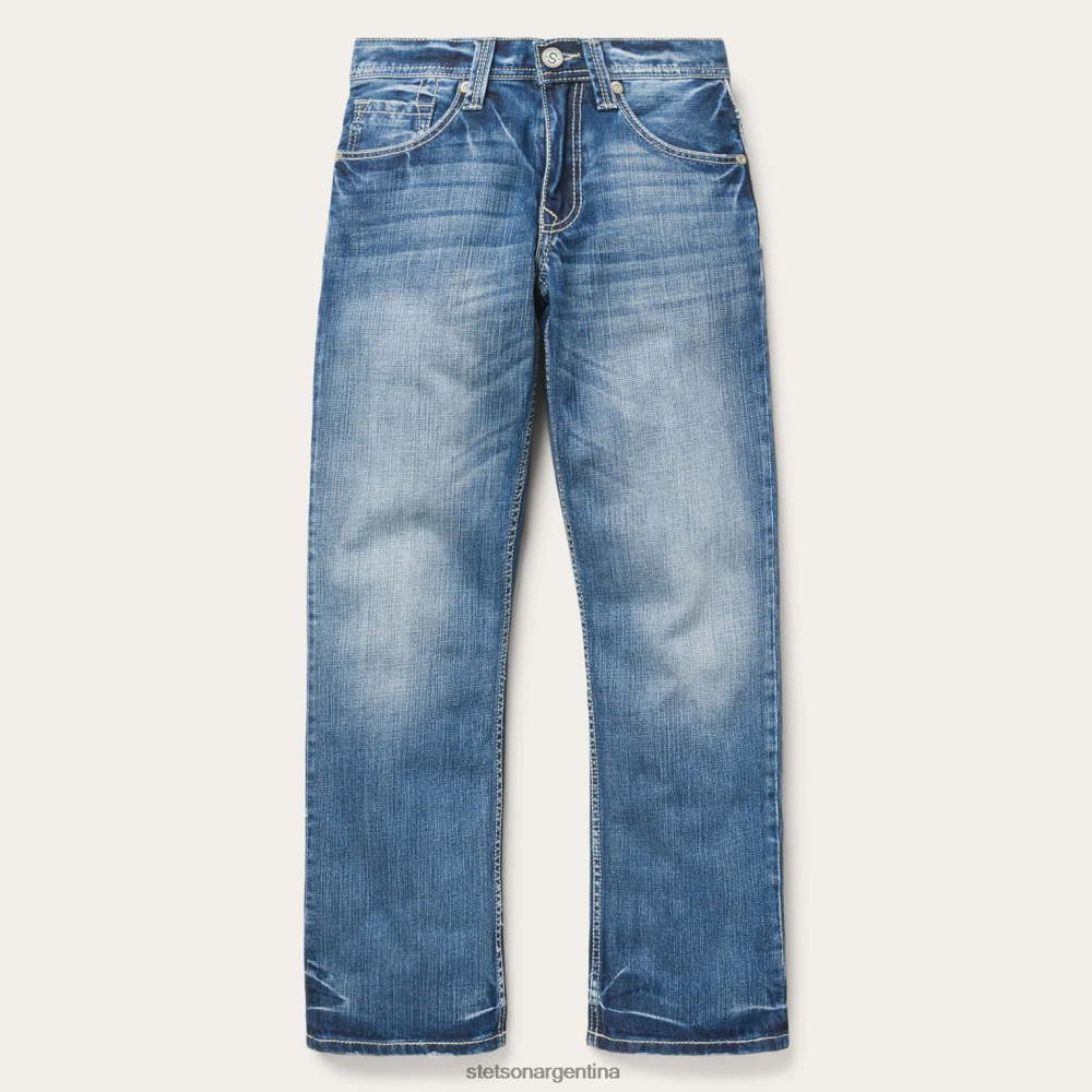 Stetson Vaqueros 1312 con lavado claro azul hombres vestir P242PH382