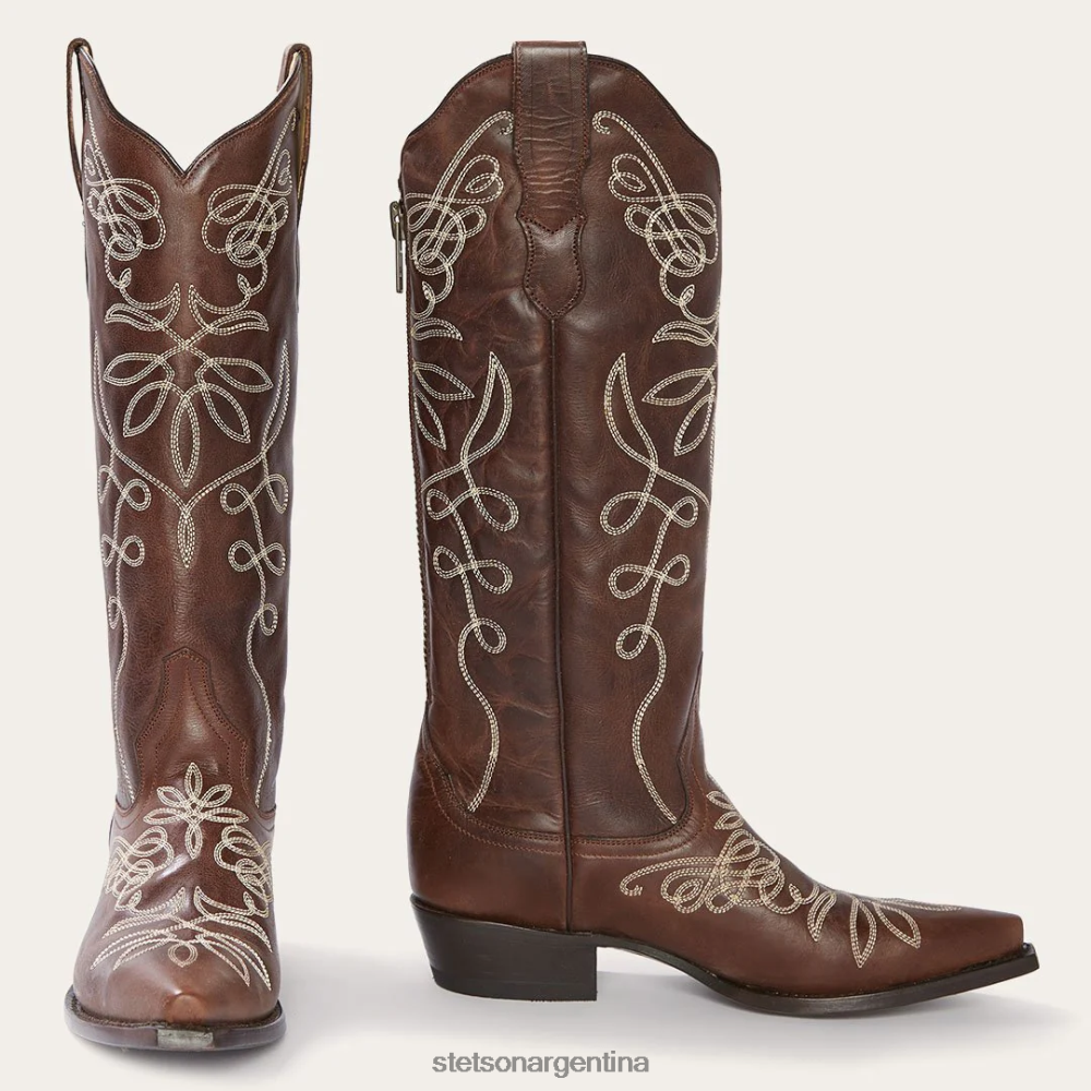 Stetson Bota vaquera Adeline pulida con cremallera trasera marrón mujer calzado P242PH250