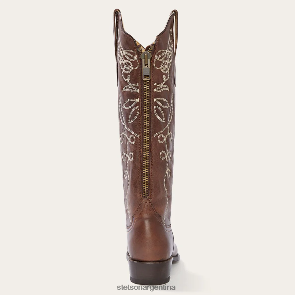 Stetson Bota vaquera Adeline pulida con cremallera trasera marrón mujer calzado P242PH250