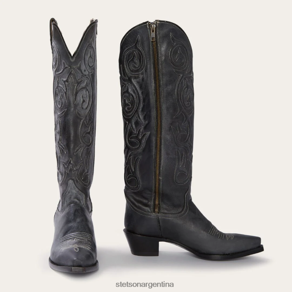 Stetson bota cowboy con cremallera lateral y diseño con cordones negro mujer calzado P242PH275