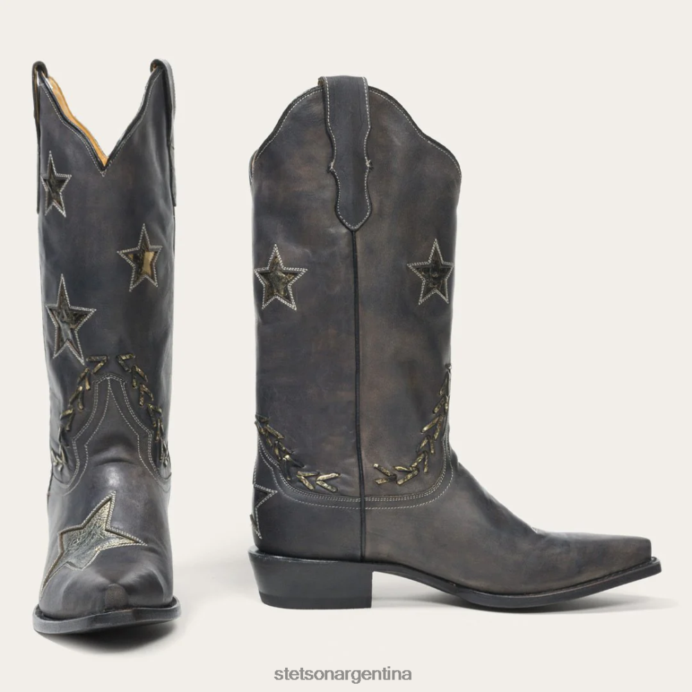 Stetson bota cowboy con estrella desgastada negro mujer calzado P242PH251