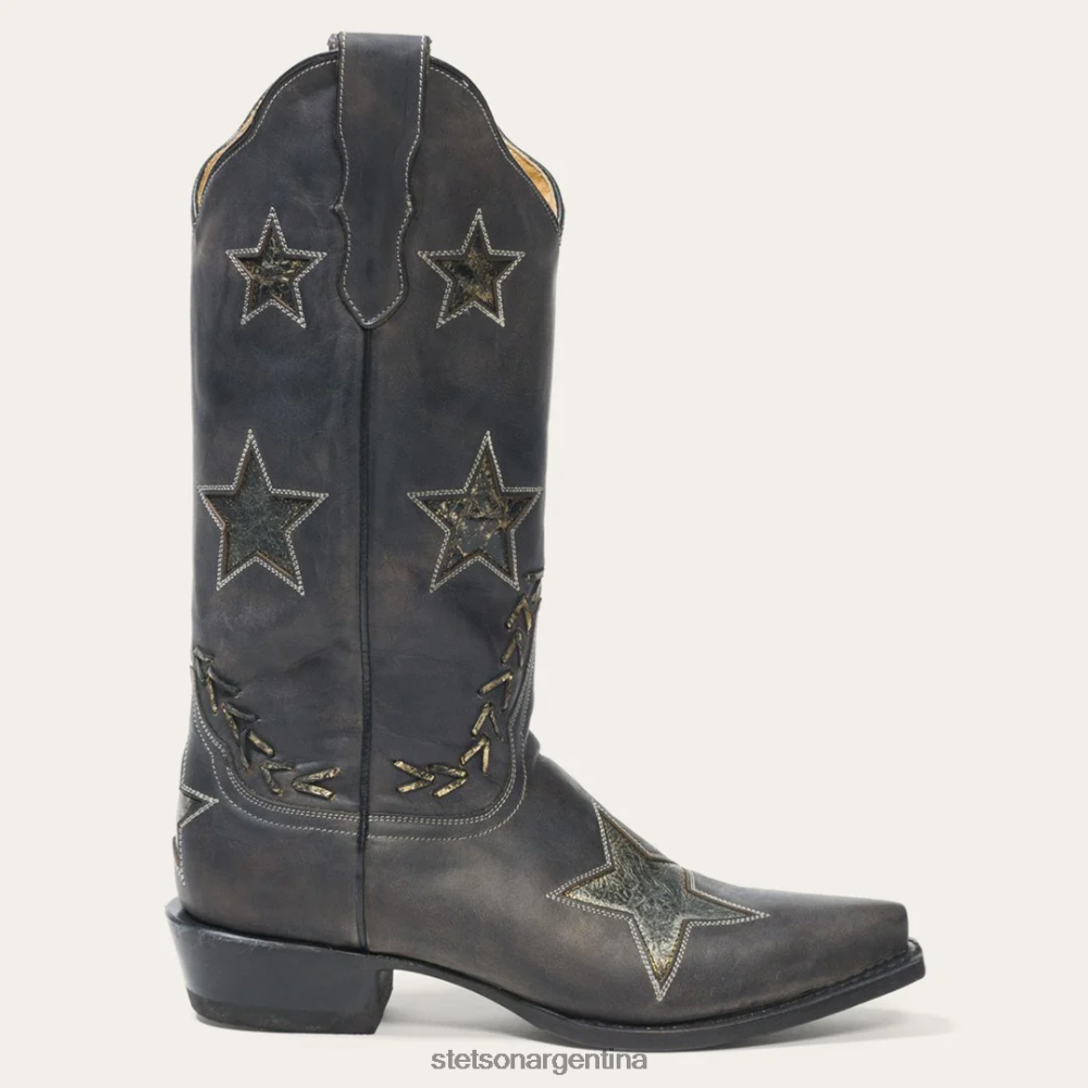 Stetson bota cowboy con estrella desgastada negro mujer calzado P242PH251