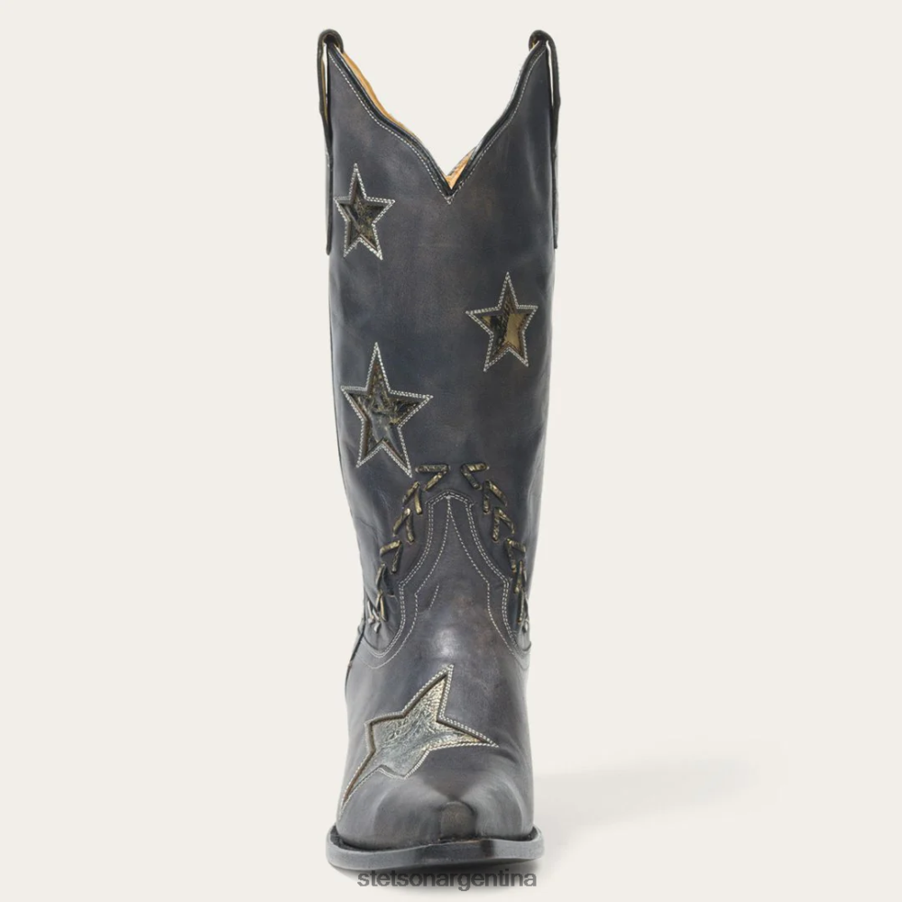 Stetson bota cowboy con estrella desgastada negro mujer calzado P242PH251