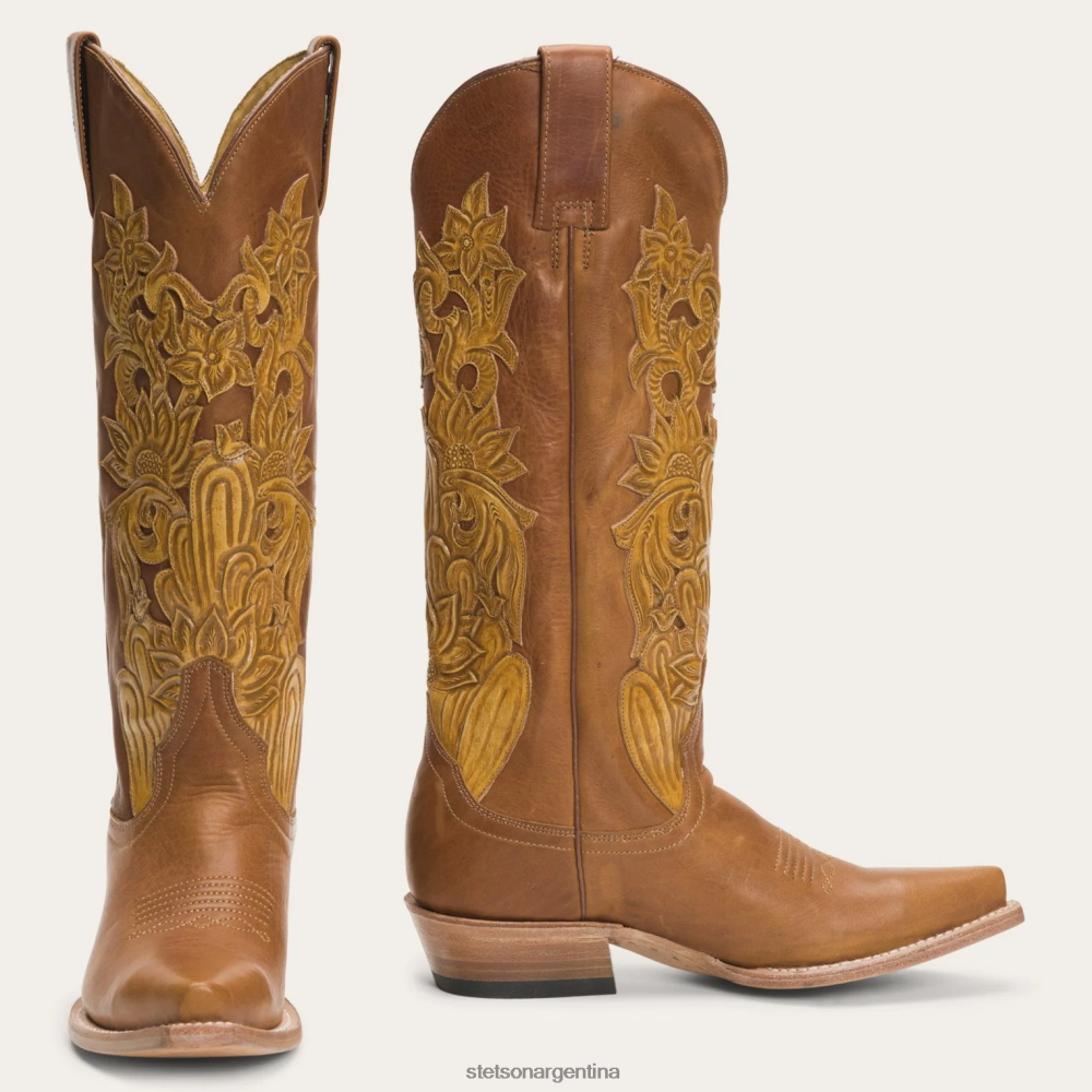 Stetson bota de cuero labrada a mano Jules marrón mujer calzado P242PH248
