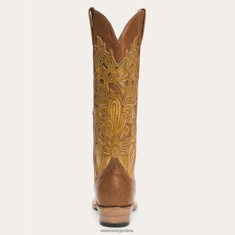 Stetson bota de cuero labrada a mano Jules marrón mujer calzado P242PH248