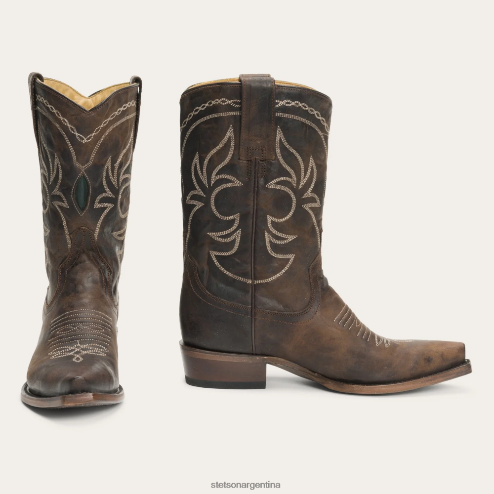 Stetson bota iris a media pantorrilla con bordado marrón mujer calzado P242PH264