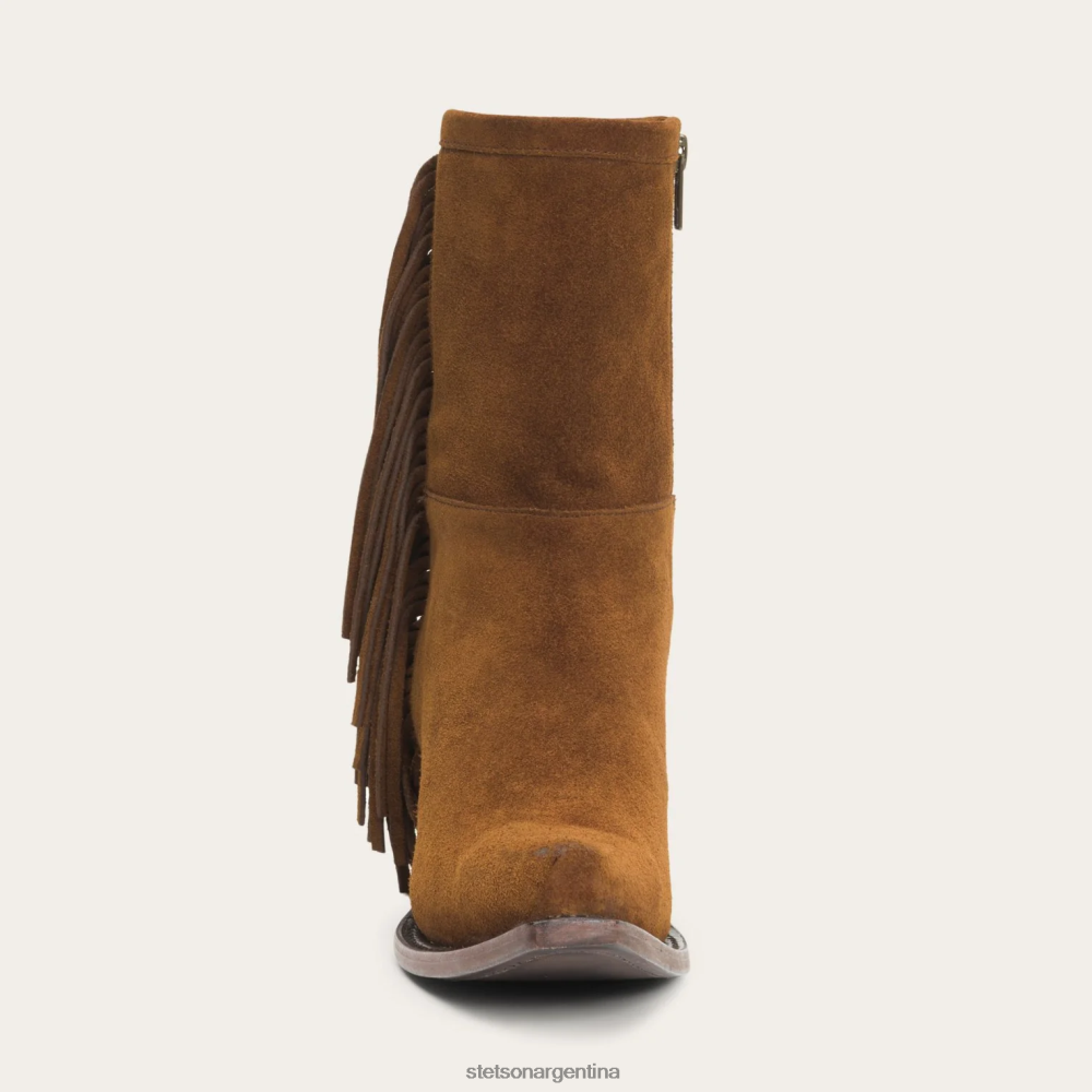 Stetson botas halle de ante con flecos y cremallera lateral marrón mujer calzado P242PH254