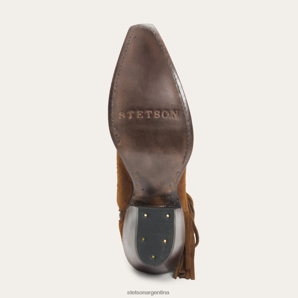 Stetson botas halle de ante con flecos y cremallera lateral marrón mujer calzado P242PH254