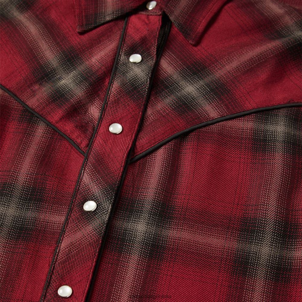 Stetson blusa a cuadros occidental vino mujer vestir P242PH457