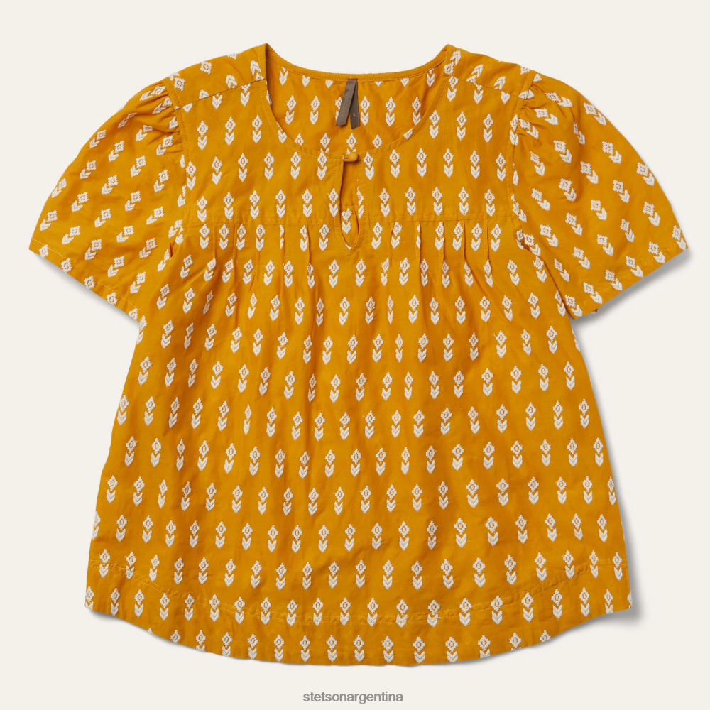 Stetson blusa azteca de manga corta amarillo mujer vestir P242PH455