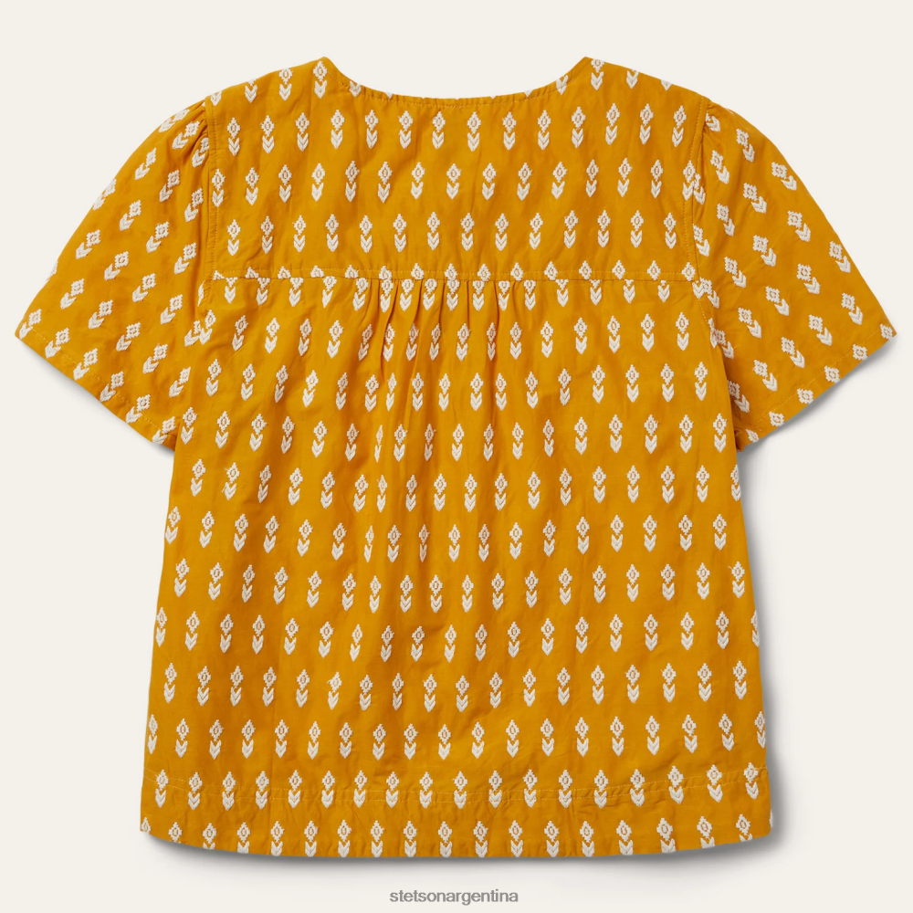 Stetson blusa azteca de manga corta amarillo mujer vestir P242PH455