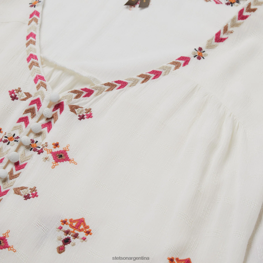 Stetson blusa campesina dobby blanco mujer vestir P242PH461