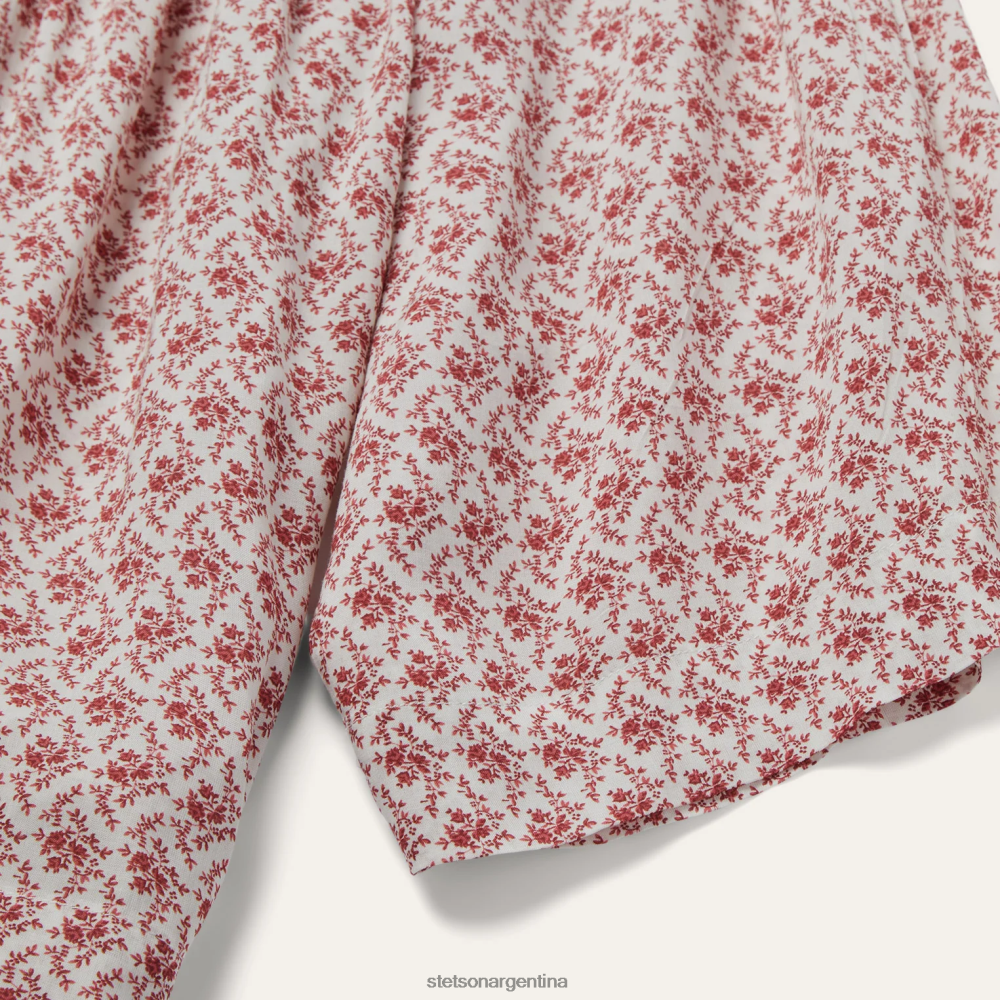 Stetson blusa de manga corta con estampado floral rojo mujer vestir P242PH460