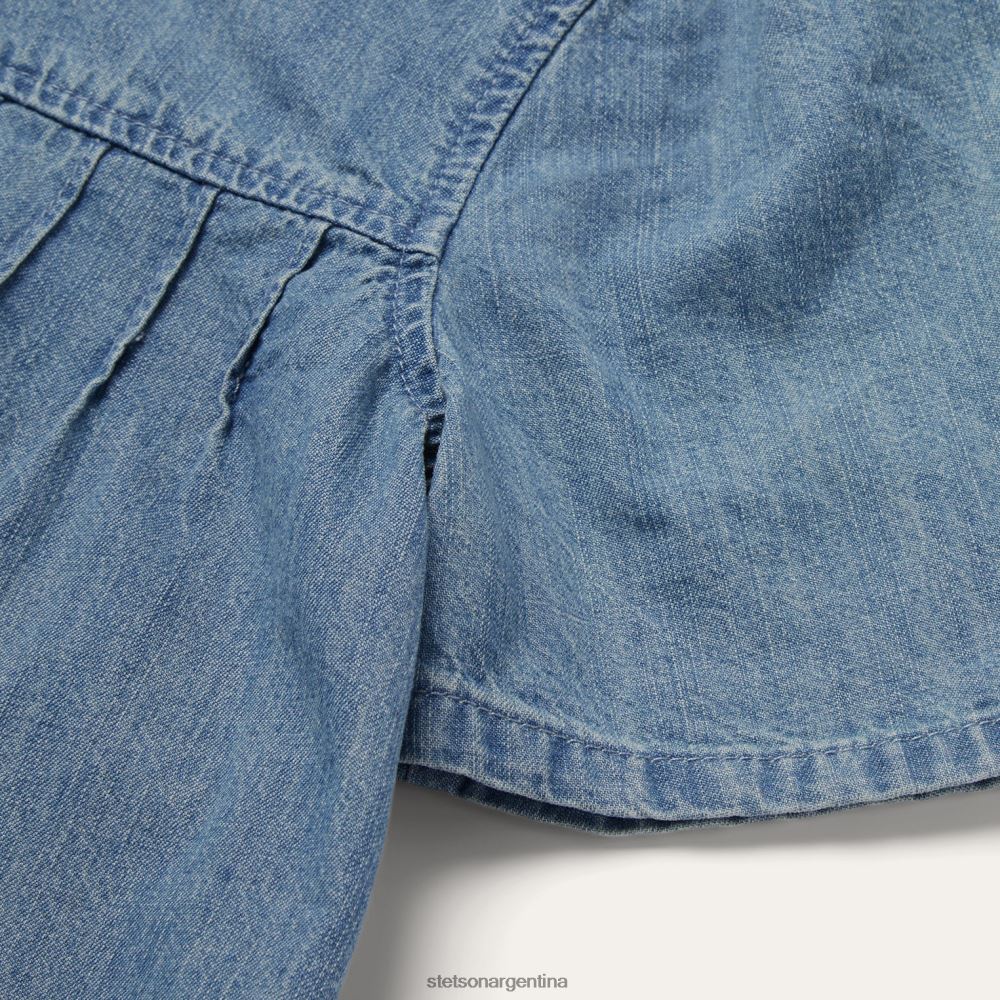 Stetson blusa vaquera de manga corta azul mujer vestir P242PH458