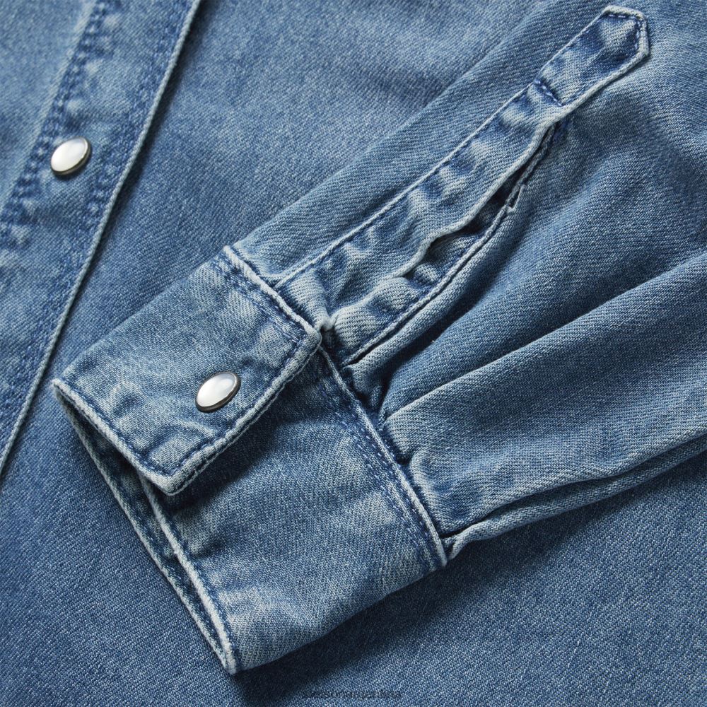 Stetson vestido camisero de mezclilla con botones en la parte delantera azul mujer vestir P242PH443