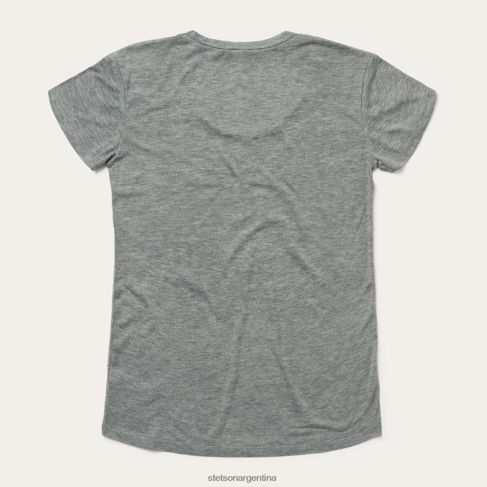 Stetson camiseta con estampado de puesta de sol gris mujer vestir P242PH470