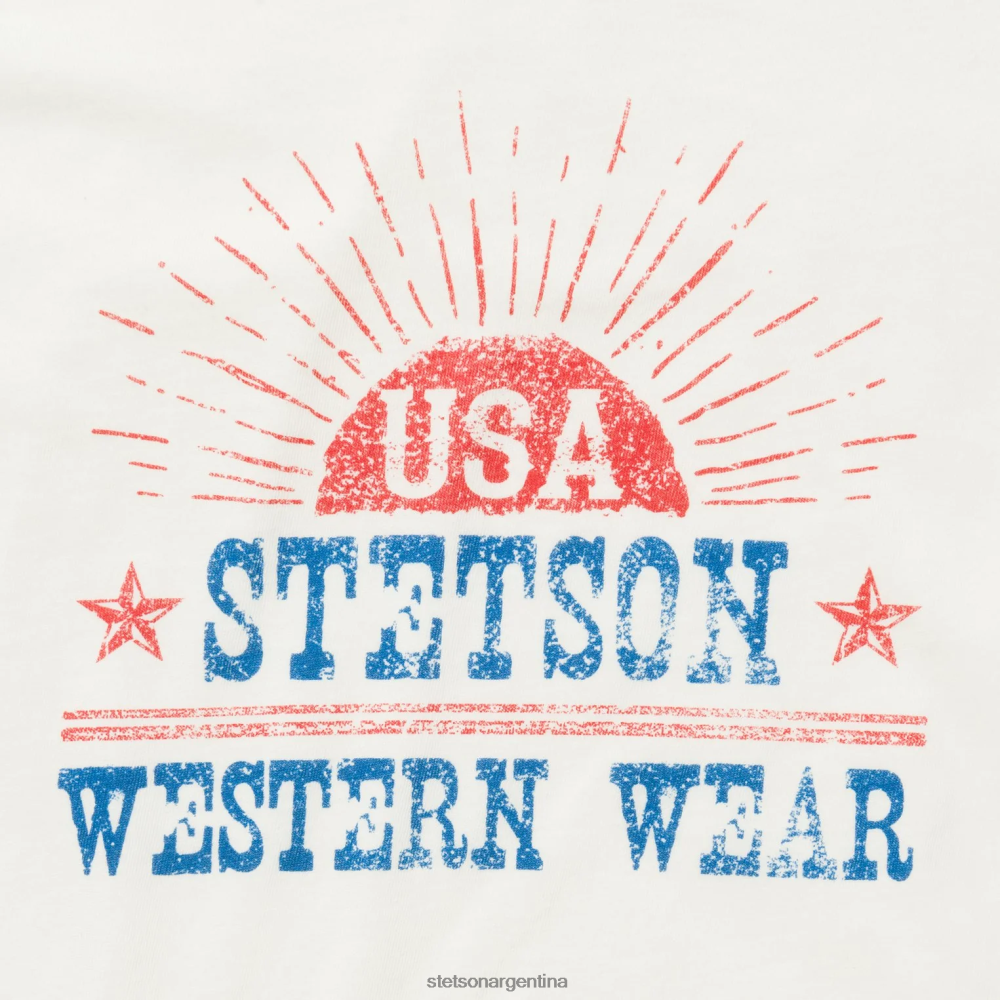 Stetson camiseta con gráfico del amanecer blanco mujer vestir P242PH468