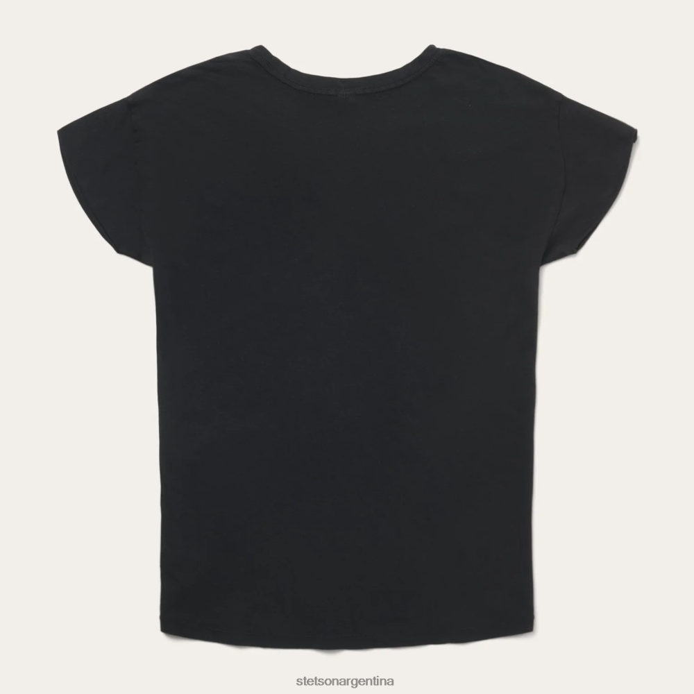 Stetson juan b. camiseta con estampado de águila negro mujer vestir P242PH475