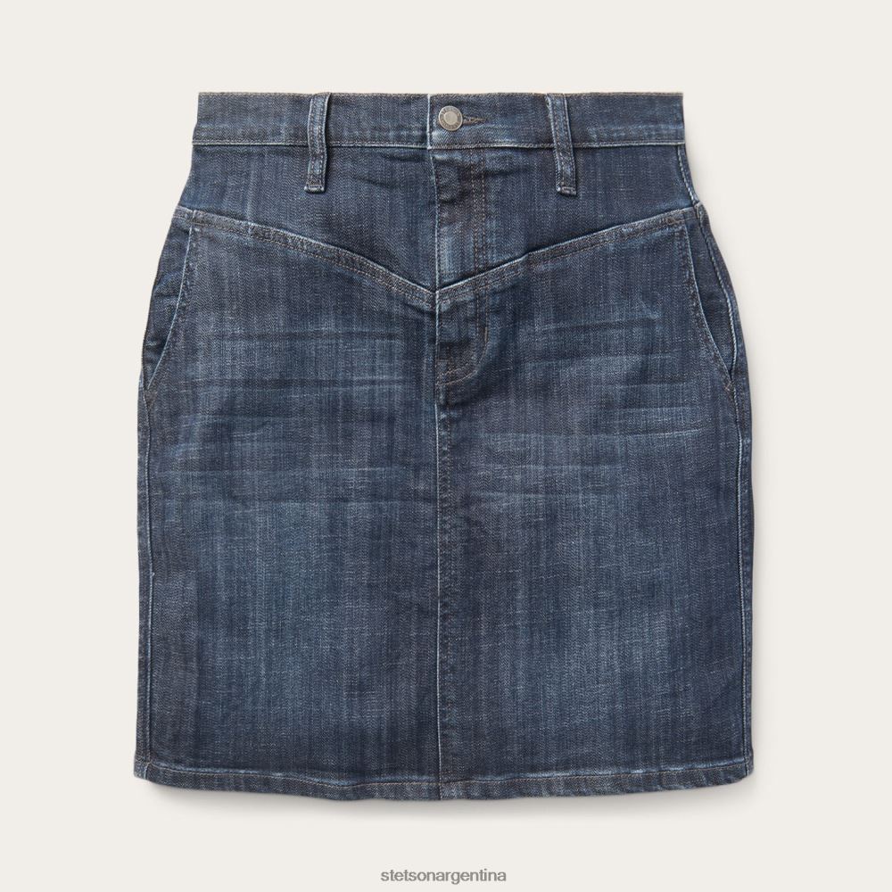 Stetson falda de mezclilla oscura con 5 bolsillos azul mujer vestir P242PH520