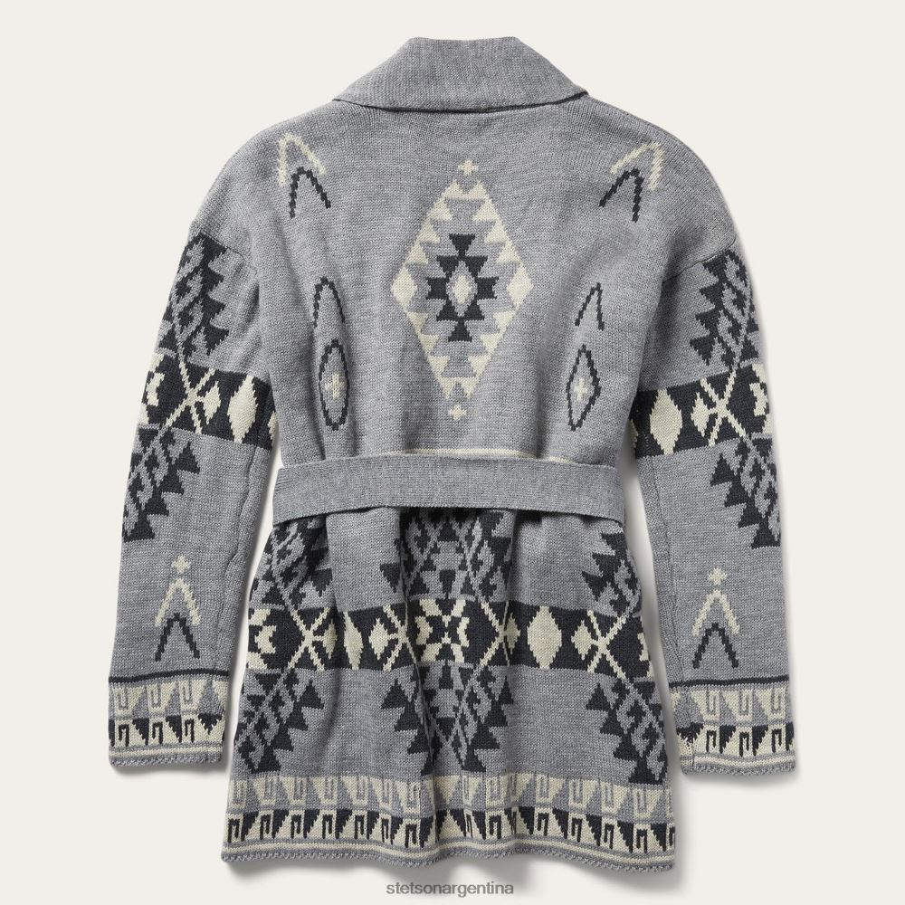 Stetson suéter de punto grueso con lazo gris mujer vestir P242PH543