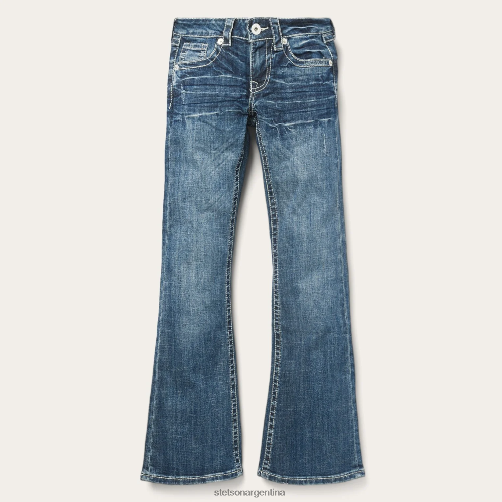 Stetson Vaqueros 816 fit con bolsillo trasero ''s'' blanco azul mujer vestir P242PH514