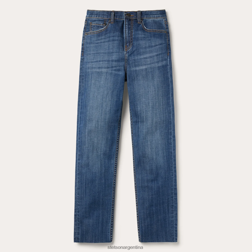 Stetson Vaqueros cortos 915 de talle alto y corte recto azul mujer vestir P242PH525