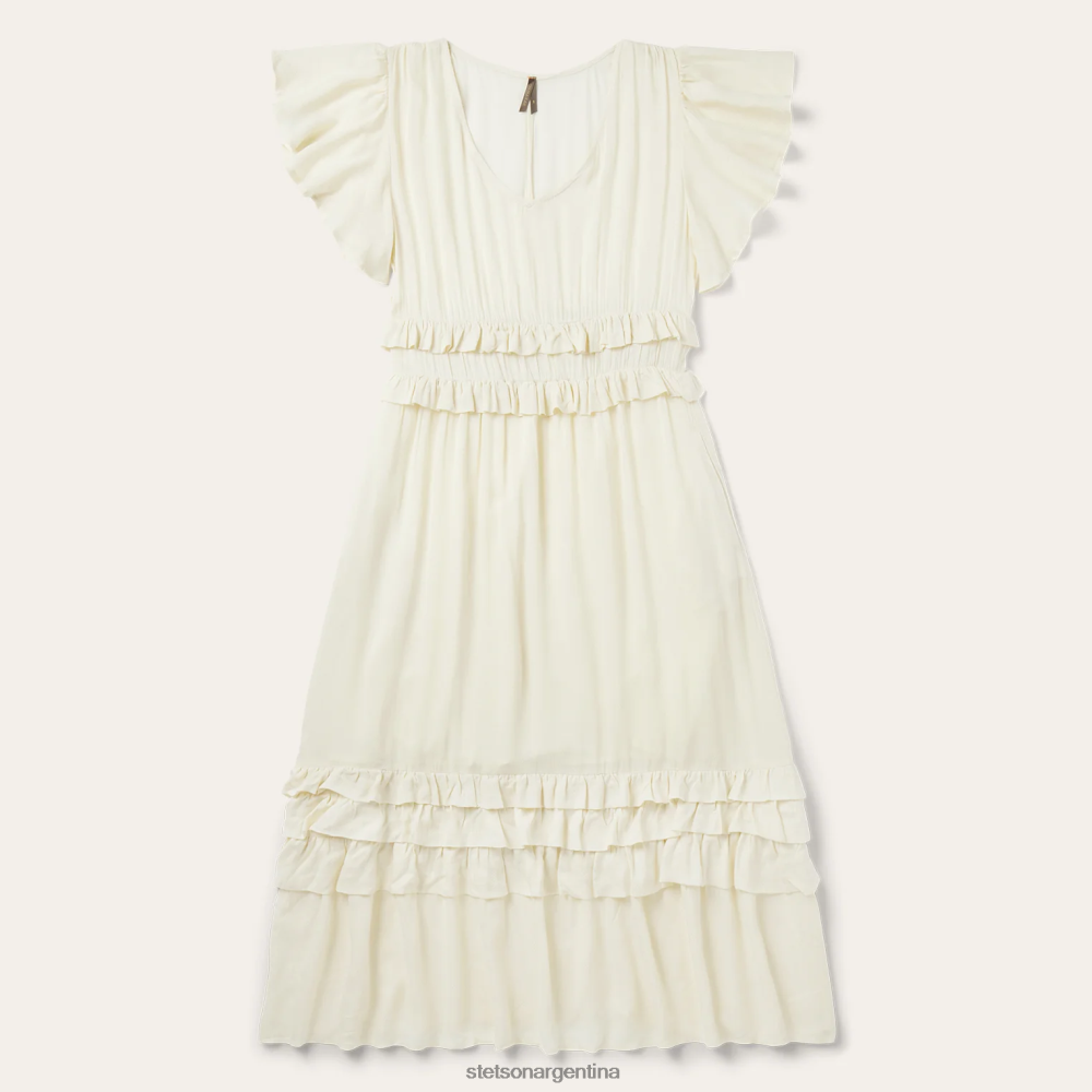 Stetson vestido de espiga de rayón color crema blanco mujer vestir P242PH496