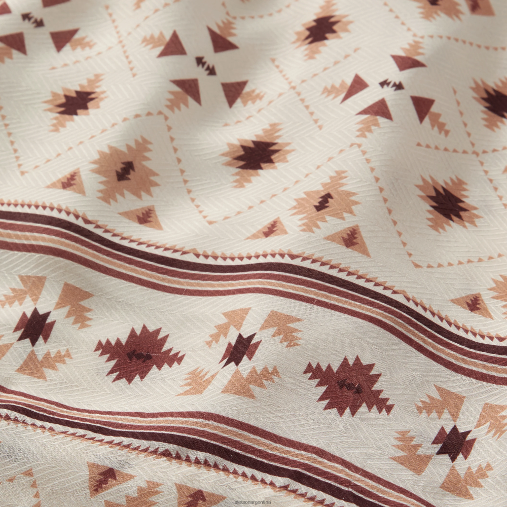 Stetson vestido de espiguilla de rayón con estampado de borde gaucho blanco mujer vestir P242PH500