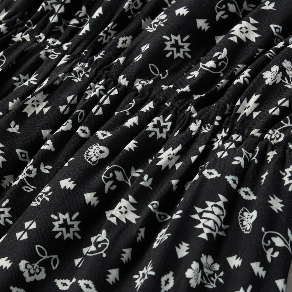 Stetson vestido de sarga de rayón con estampado del suroeste negro mujer vestir P242PH499