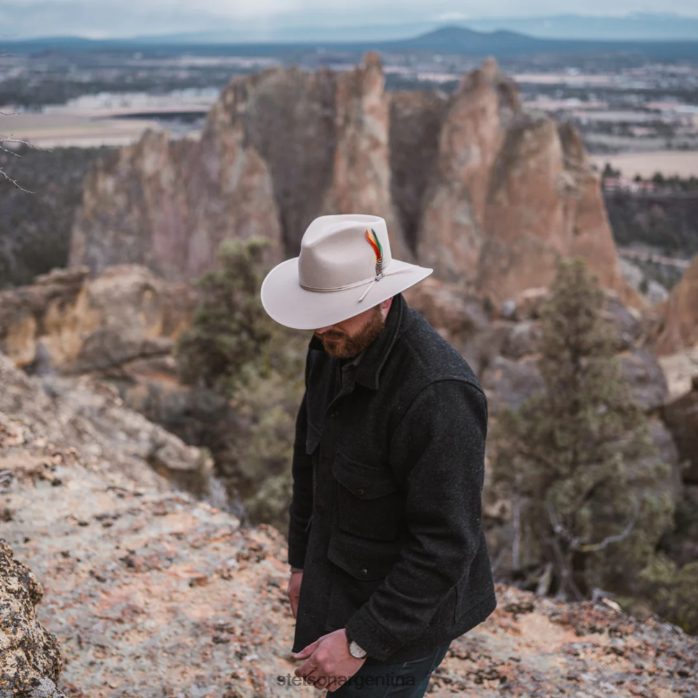 Stetson sombrero dune 5x gun club vientre plateado unisexo sombreros P242PH90