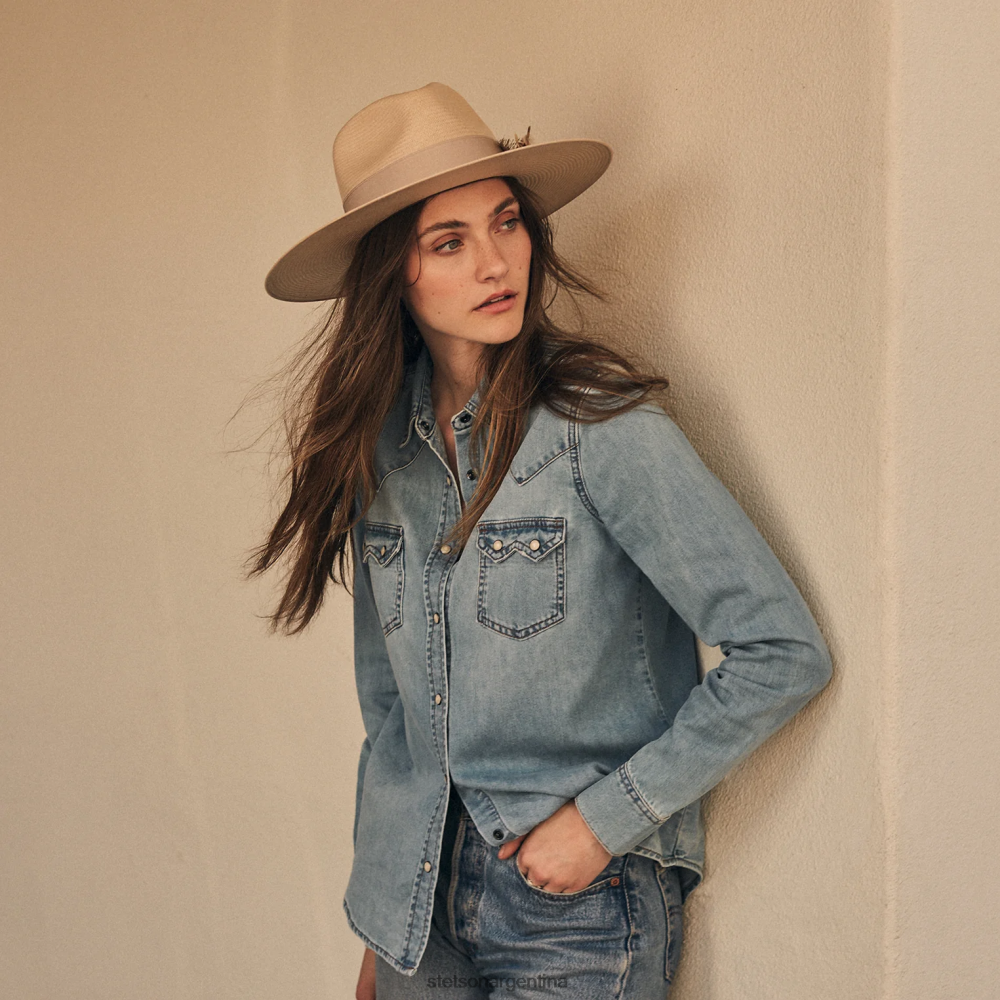 Stetson sombrero de paja de atacama vientre plateado unisexo sombreros P242PH165