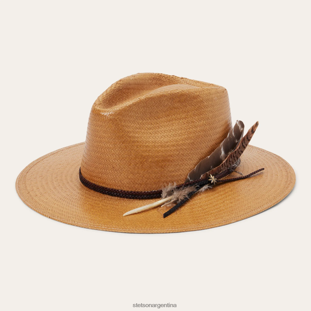 Stetson sombrero fedora de paja juno shantung arena unisexo sombreros P242PH146