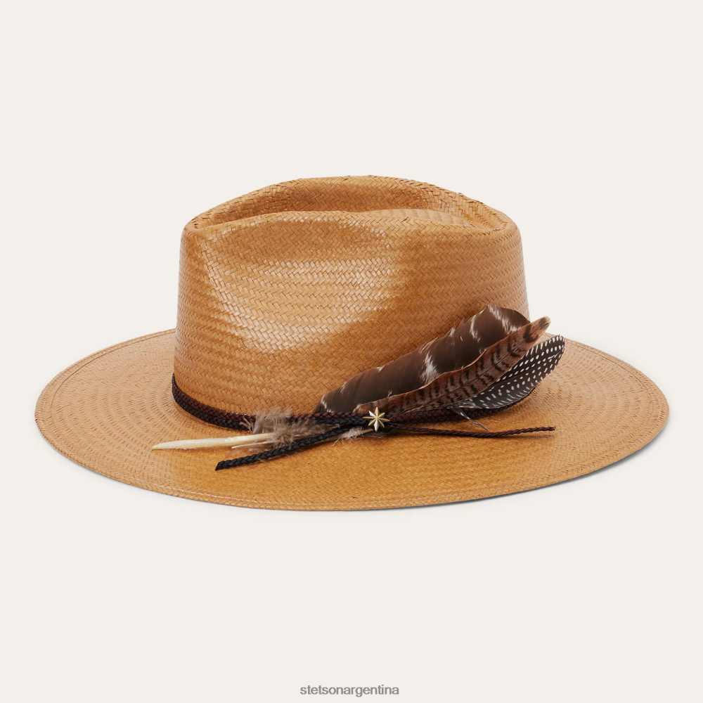 Stetson sombrero fedora de paja juno shantung arena unisexo sombreros P242PH146