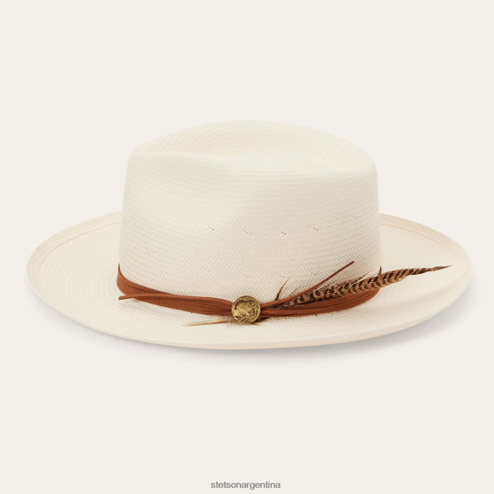 Stetson sombrero fedora de paja shantung tallahassee natural unisexo sombreros P242PH155