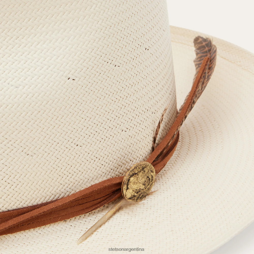 Stetson sombrero fedora de paja shantung tallahassee natural unisexo sombreros P242PH155